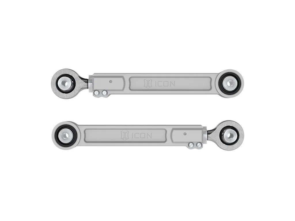 54102 – ICON Control Arm, Boxed Non Adjustable Silver Billet Aluminum Non Greaseable Set Of 2 Requires Bracket For He...